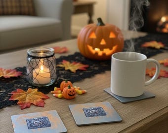 Scary Pumpkin Coaster Set