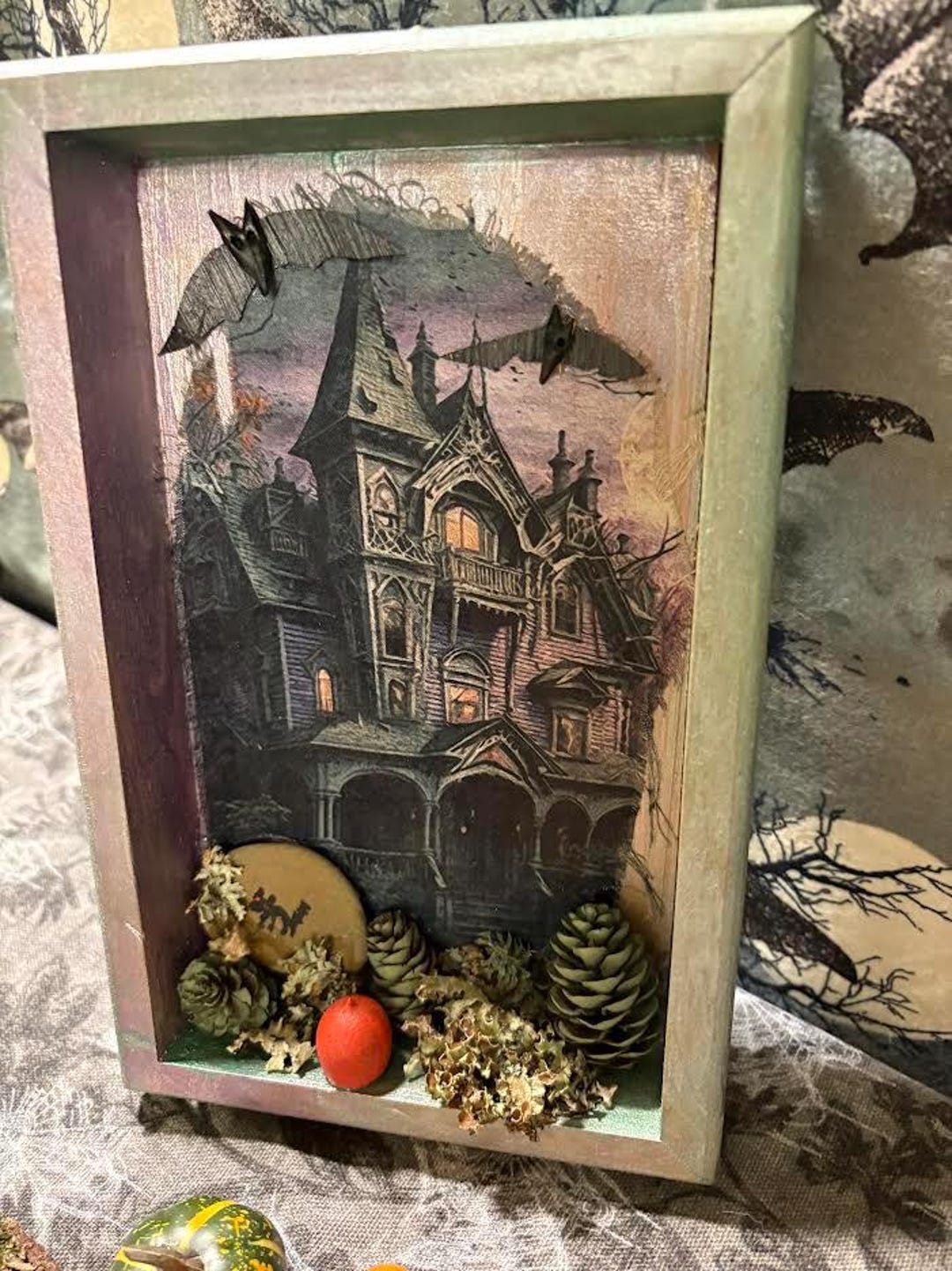 Haunted House Wall Hanging With 3D Embellishments - Etsy
