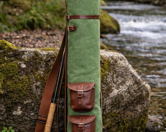 Green Canvas Golf Bag – Leather Pocket Sunday Carry Bag