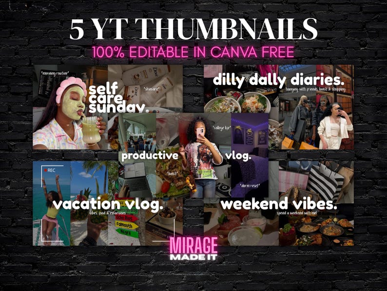 Minimalist Youtube Thumbnail Template, Editable Youtube Thumbnail ...