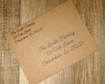Custom handwritten style adressed envelopes