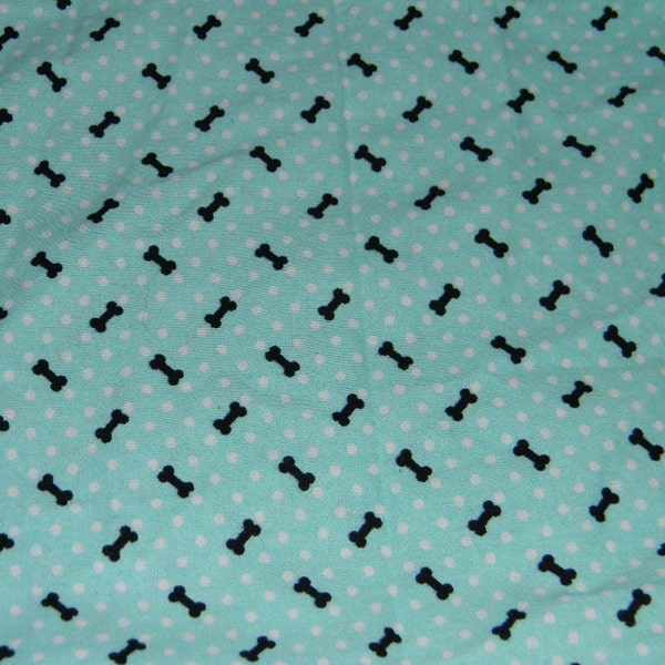 Turquoise Cotton Pack and Play Sheet with Dog Bones and Polka Dots