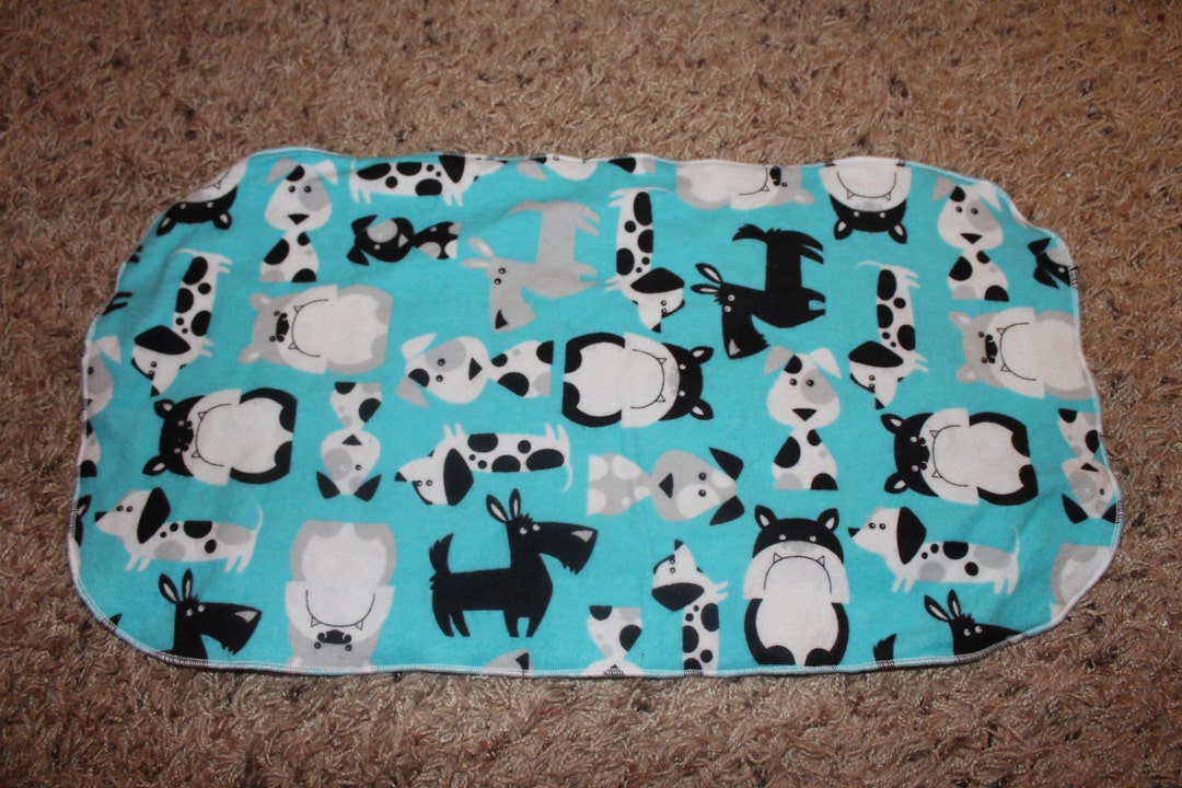 Black White and Gray Dog Burp Cloth With Minky Etsy