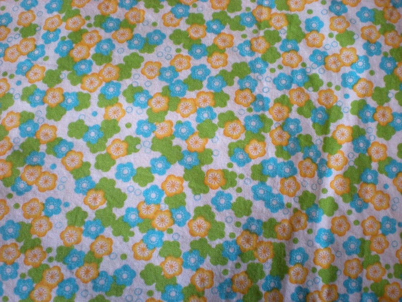 Yellow, Blue, and Green Flowered Crib/Toddler Bed Fitted Sheet image 1