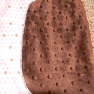 Pink and Brown Dotted Burp Cloth with Minky Back image 3