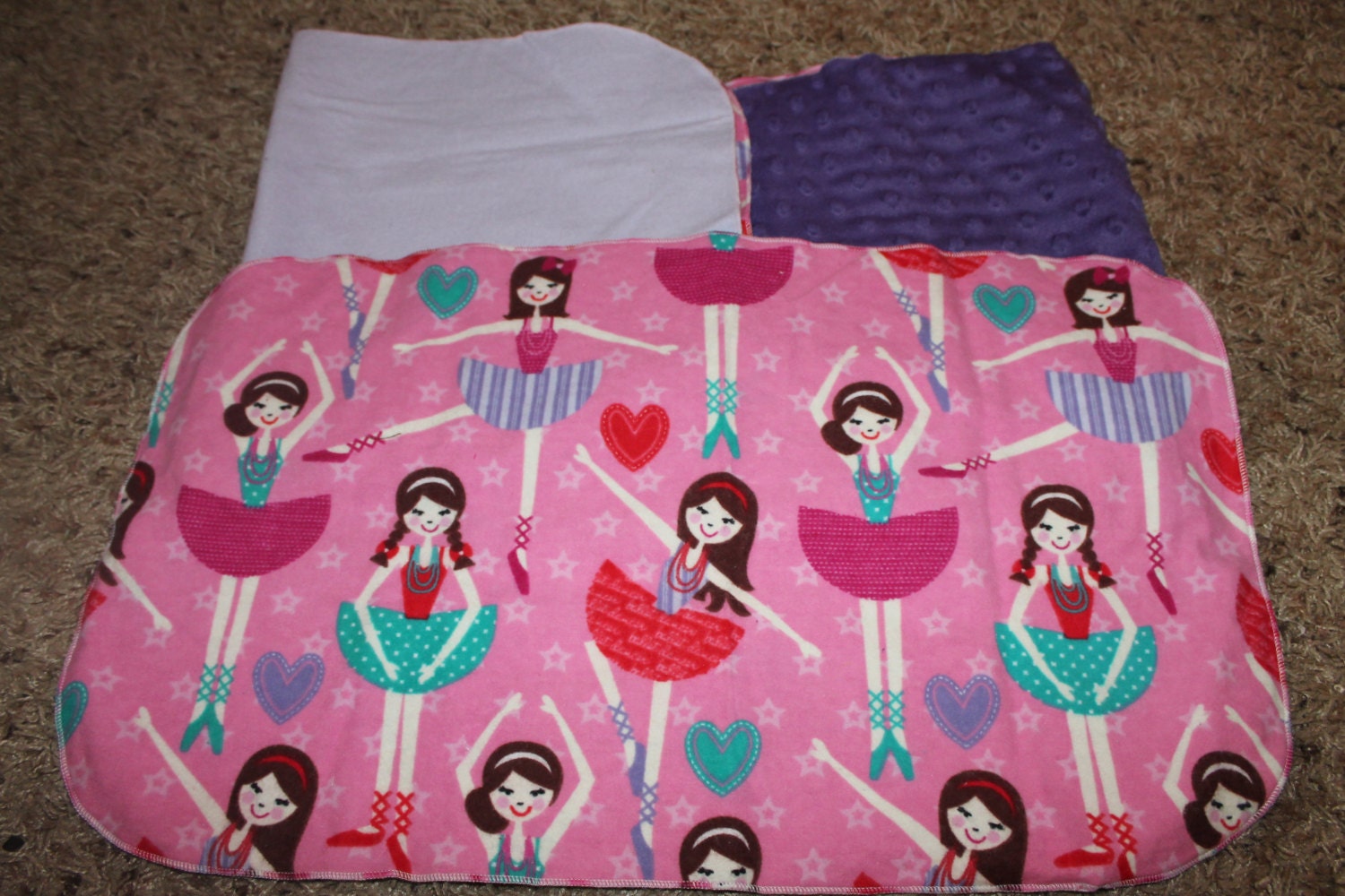 Pink Ballerina Dancers Burp Cloth With Flannel or Minky Etsy