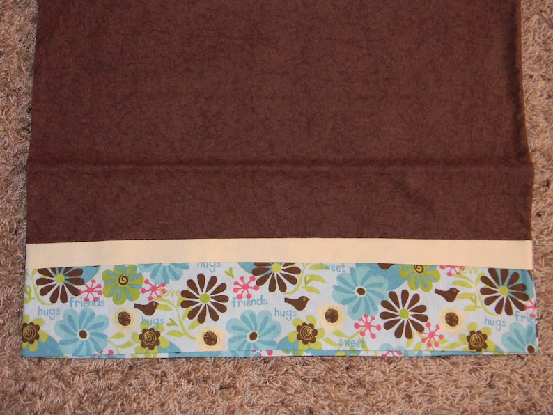 Brown and Teal Bird Pillowcase