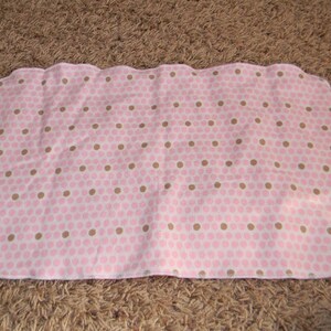 Pink and Brown Dotted Burp Cloth with Minky Back image 1