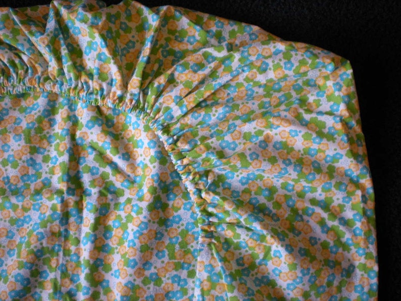Yellow, Blue, and Green Flowered Crib/Toddler Bed Fitted Sheet image 2