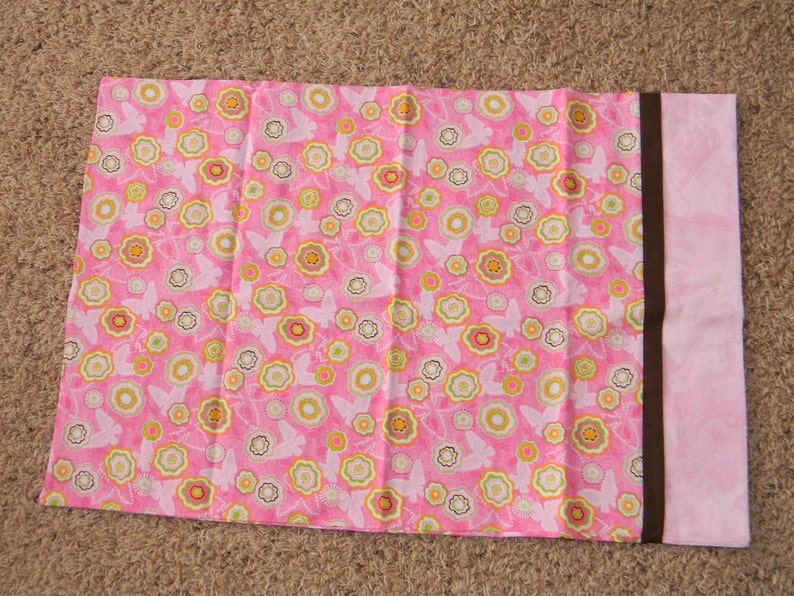 Pink Flower and Butterfly Standard Pillowcase image 3