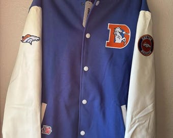 Denver Broncos Vintage 80s Chalk Line Satin Bomber Jacket - NFL
