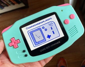 Custom IPS Modded Gameboy Advance backlight with new buttons, shell, glass screen lens. Free Game!