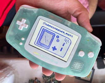 Custom IPS Modded Gameboy Advance backlight with new buttons, shell, glass screen lens. Free Game!