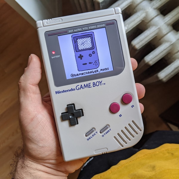 Custom Backlit IPS Nintendo Gameboy DMG, New Housing, Free Game