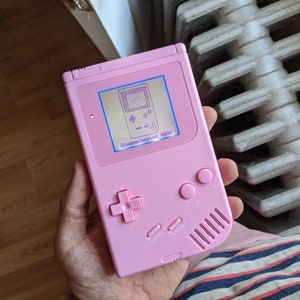 Custom backlit Gameboy DMG, modded bivert Nintendo game boy with glass screen and free game!