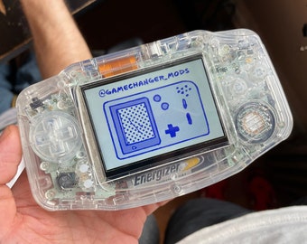 Custom Modded Gameboy Advance IPS backlight with new buttons, shell, glass screen lens.