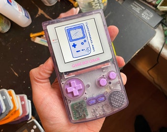 Custom Q5 IPS LED logo xl BACKLIT FunnyPlaying Nintendo Gameboy Color and free game! with new housing, speaker, buttons, screen lens. Cool!
