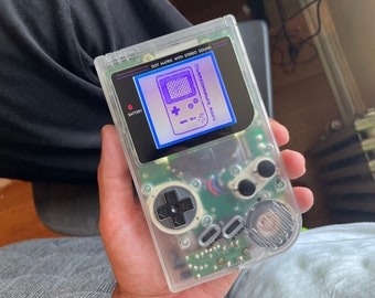 Custom backlit Gameboy DMG, modded bivert Nintendo game boy with glass screen and free game!