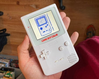 Custom Q5 IPS LED logo xl BACKLIT FunnyPlaying Nintendo Gameboy Color and free game! with new housing, speaker, buttons, screen lens. Cool!
