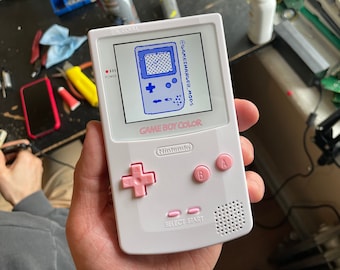 Custom Q5 IPS LED logo xl BACKLIT FunnyPlaying Nintendo Gameboy Color and free game! with new housing, speaker, buttons, screen lens. Cool!