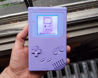 Custom backlit Gameboy DMG, modded bivert Nintendo game boy with glass screen and free game!