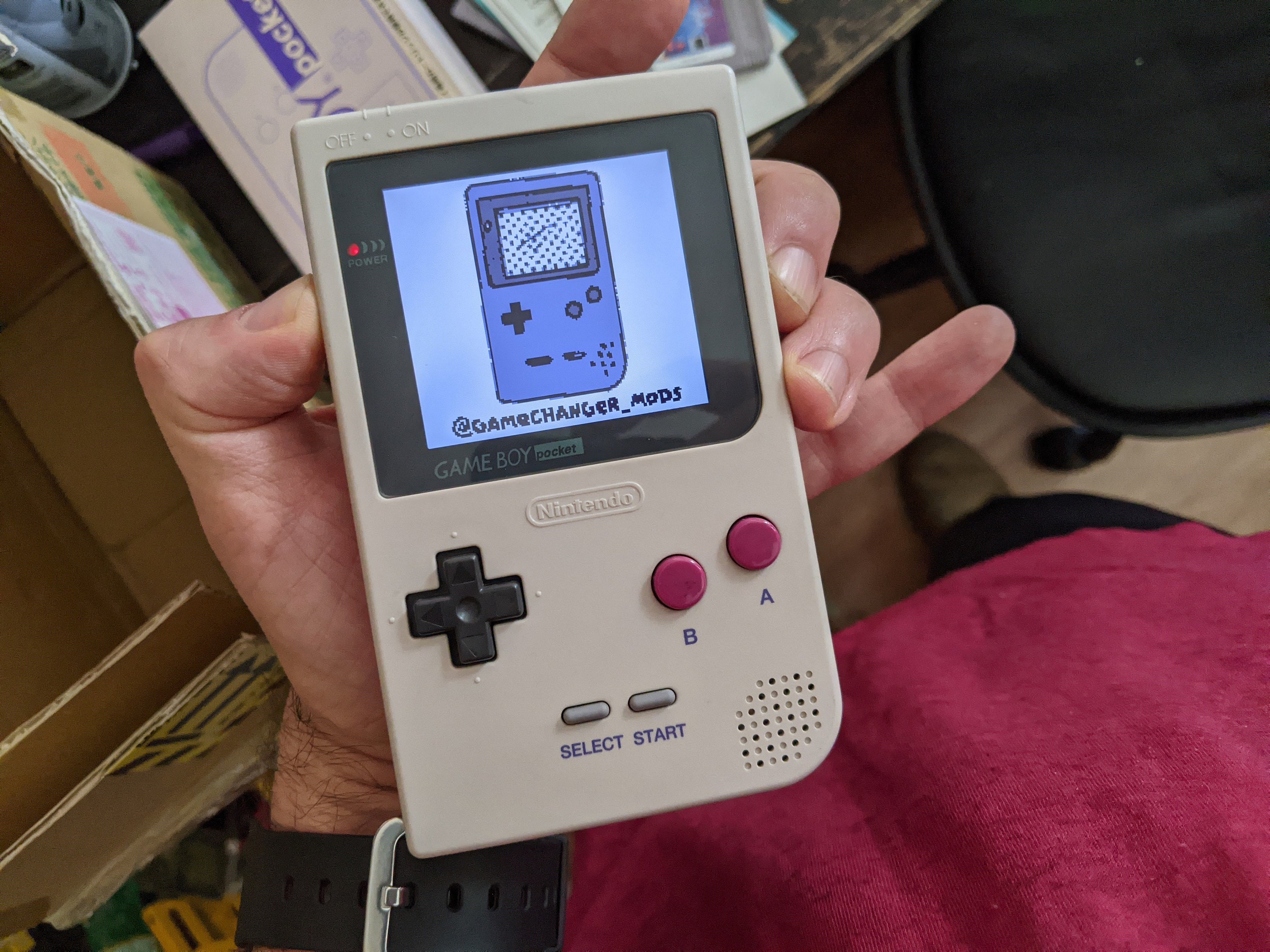 Gameboy Pocket with FunnyPlaying Retro Pixel IPS Backlit Backlight Mod Game  Boy