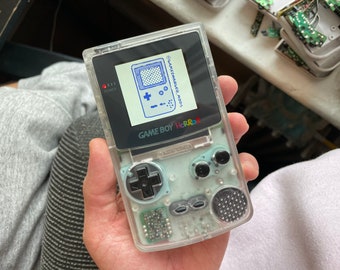 Game Boy Horror IPS BACKLIT Nintendo Gameboy Color and free game! with new housing, speaker, buttons, screen lens. Cool!