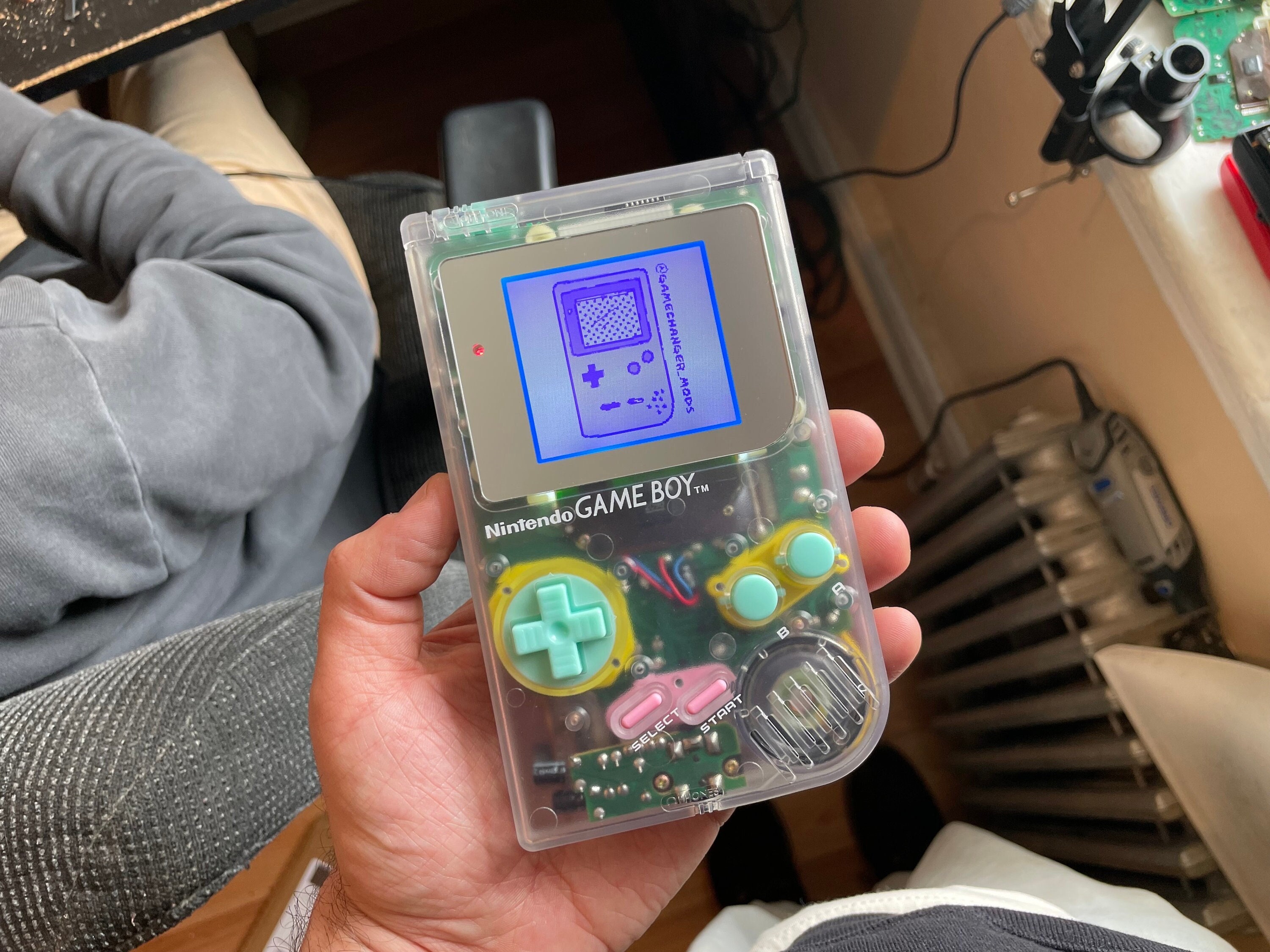 Custom Backlit Gameboy DMG, Modded Bivert Nintendo Game Boy With