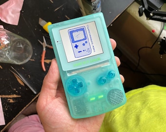 Custom Q5 IPS LED logo xl BACKLIT FunnyPlaying Nintendo Gameboy Color and free game! with new housing, speaker, buttons, screen lens. Cool!
