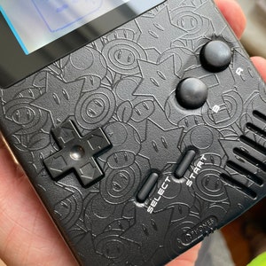 Custom POWERUP backlit Gameboy DMG, modded bivert Nintendo game boy with glass screen and free game!