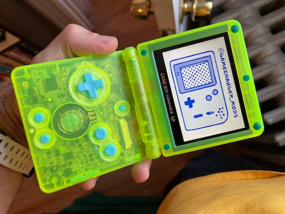 Custom GBASP IPS Modded Gameboy Advance SP Backlit Screen With New 