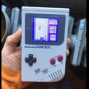 Custom backlit Gameboy DMG, modded bivert Nintendo game boy with glass screen and free game!