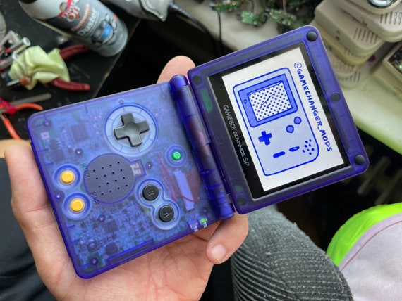 Gameboy Advance SP personalizzato GBASP IPS modificato: schermo  retroilluminato con nuova batteria, pulsanti, guscio, lente dello schermo  in vetro, batteria, gioco gratuito -  Italia