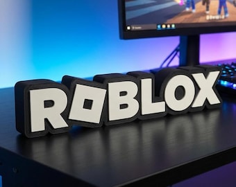 Letrero con el logotipo de Roblox, decoración para habitación de gamer (24,1 x 5 cm)