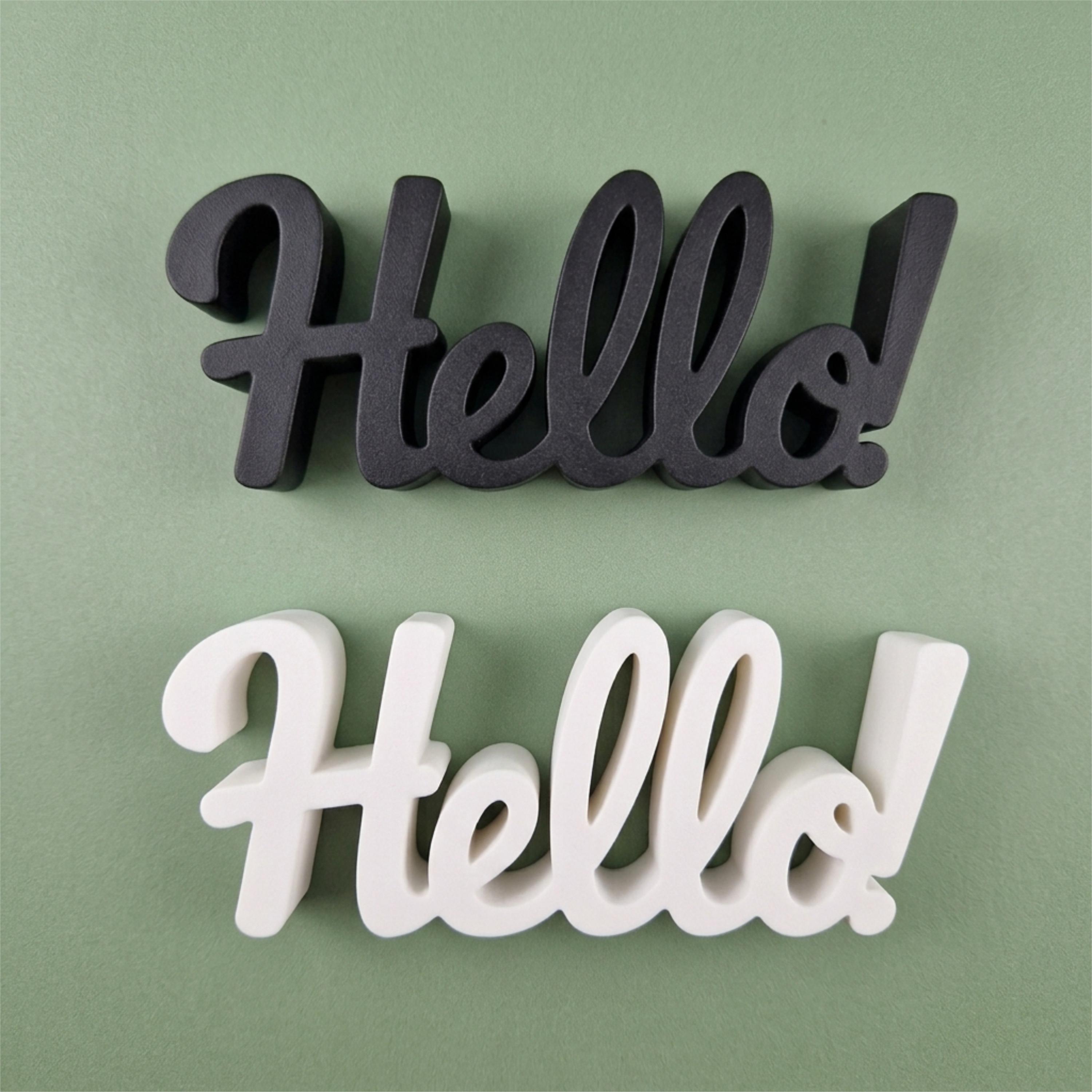 Freestanding Cursive Hello Sign, Farmhouse New Home Decor, PLA Plastic ...