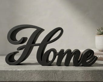 Letrero decorativo para el hogar, letrero independiente con la palabra "Home" para estante o pared, letrero de decoración estilo granja, hecho en EE. UU.