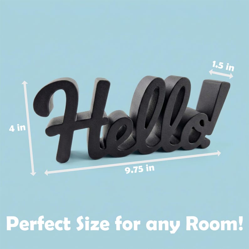 Freestanding Cursive Hello Sign, Farmhouse New Home Decor, PLA Plastic ...