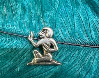 Vintage Silver Egyptian God Pendant 1976 MMA Museum of Modern Art Charm RARE