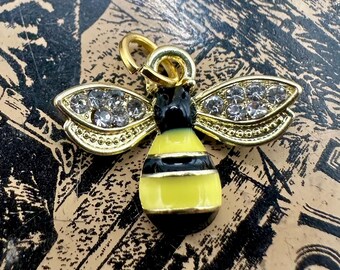 SUNNYCLUE 1 scatola 30 pezzi Ciondoli Api Mellifere Charms Smalto Api Charms Api Oro Fascino Insetto