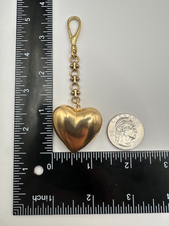 ヴィンテージ 生真鍮 ビクトリアン 大きなふっくらハート型財布