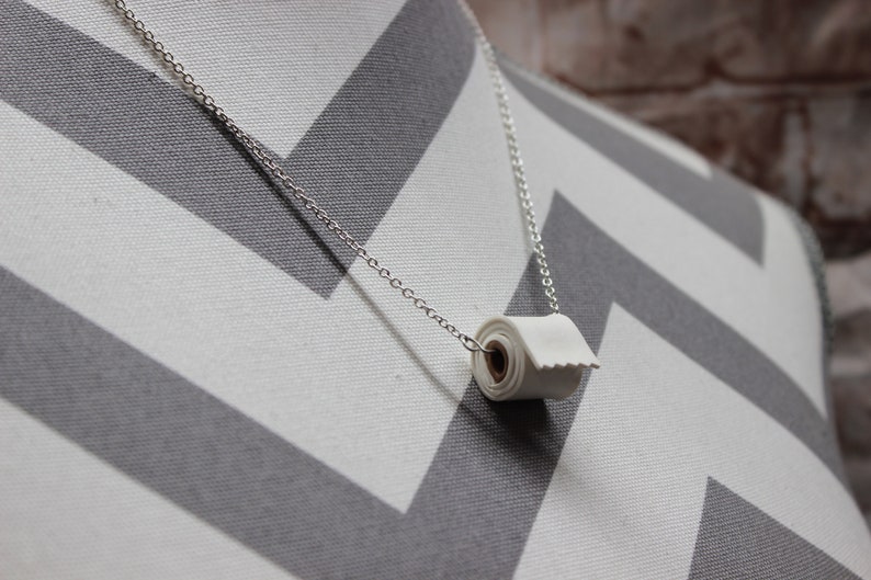 Original USA Link Chain TOILET PAPER Roll Necklace Silver Etsy