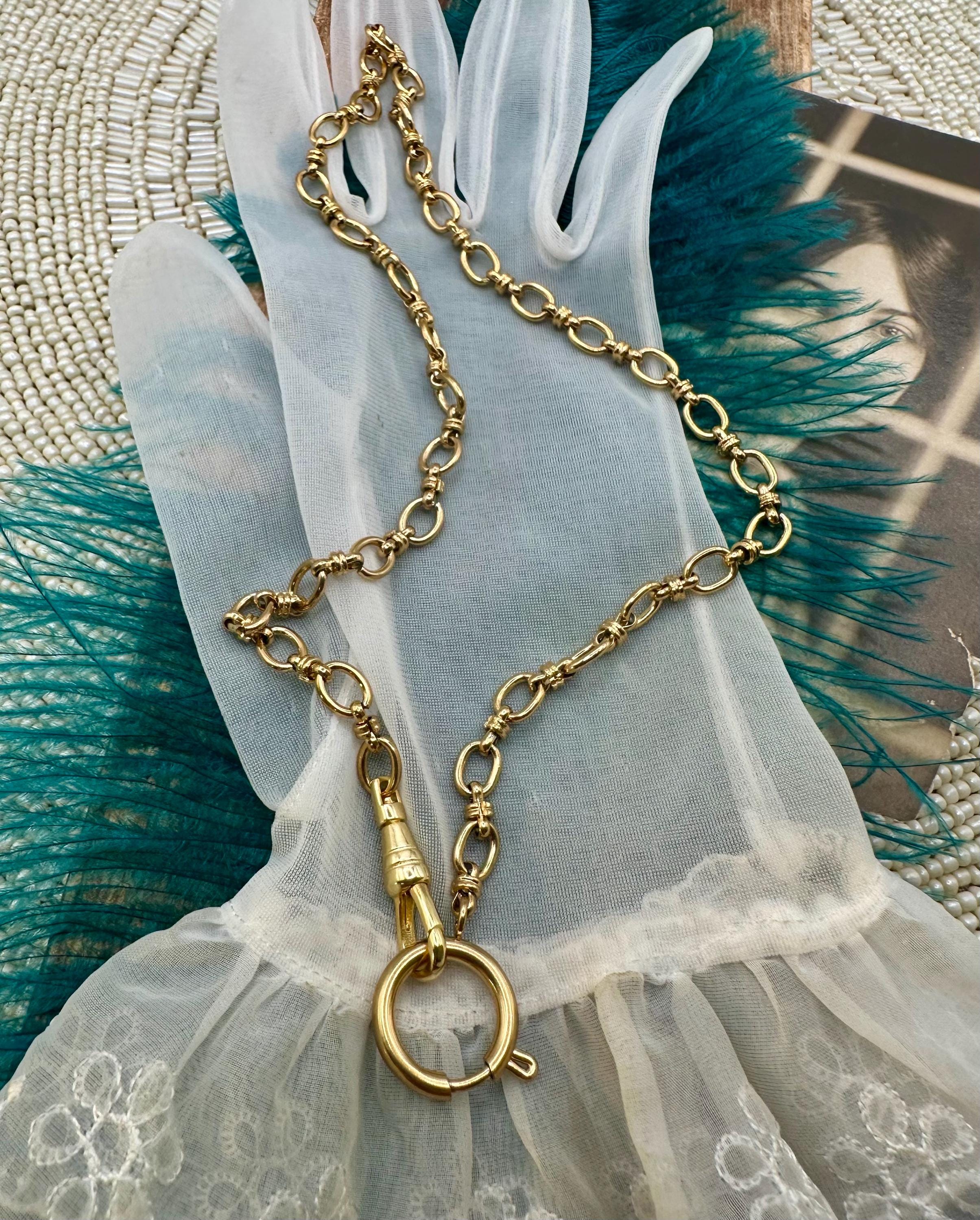 Vintage Victorian Style Stainless Steel CHARM HOLDER Necklace