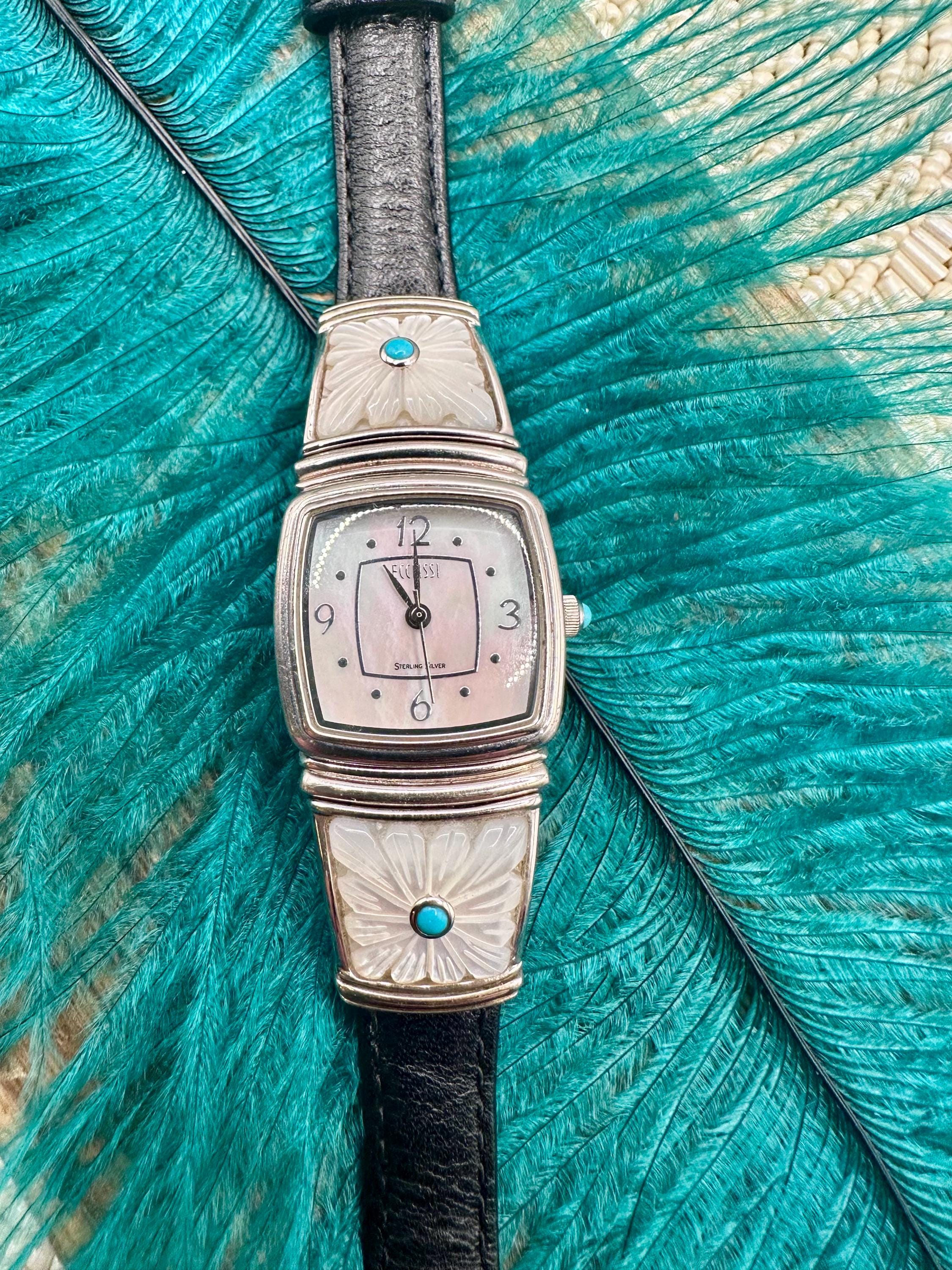 Vintage Women’s Ecclissi Turquoise Watch ECCLISSI Sterling Silver Ladies Watch Turquoise Dial Quartz  main image 2