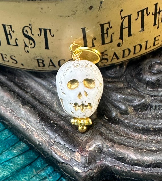 ⑯スケルトンSkullペンダント チェーン付き 真鍮 スケルトンSkullペンダント
