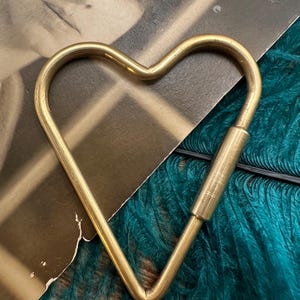 Vintage Style Brass Large HEART CARABINER CLASP Key Fob Charm Holder Purse Clip Bag Accessory Gold Gift for Her Him Key Holder Keychain