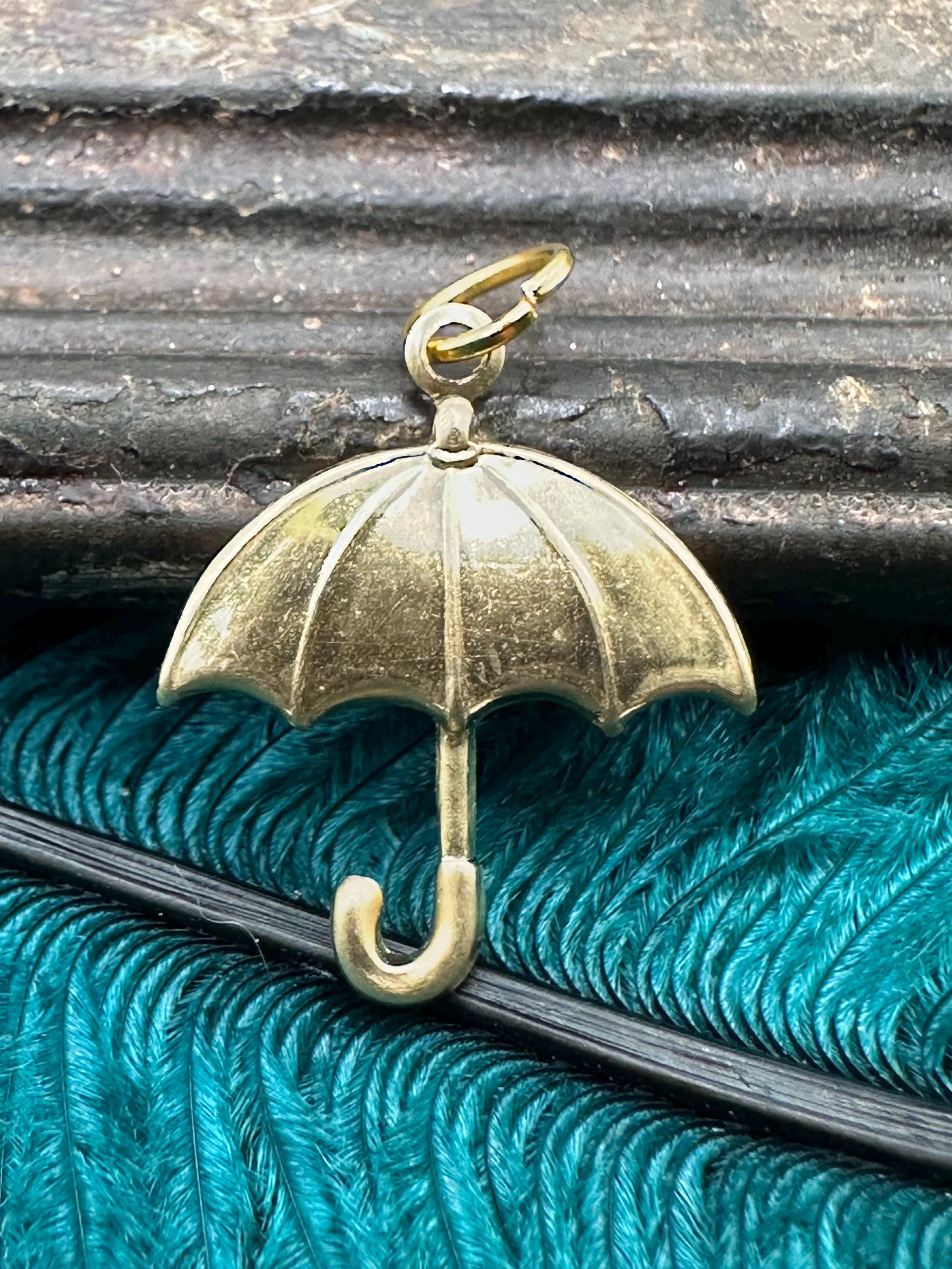 Charme De Bracelet - Parapluie Vintage - Argent Sterling 925 - 1,7g - 1,5cm - Occasion Bon État