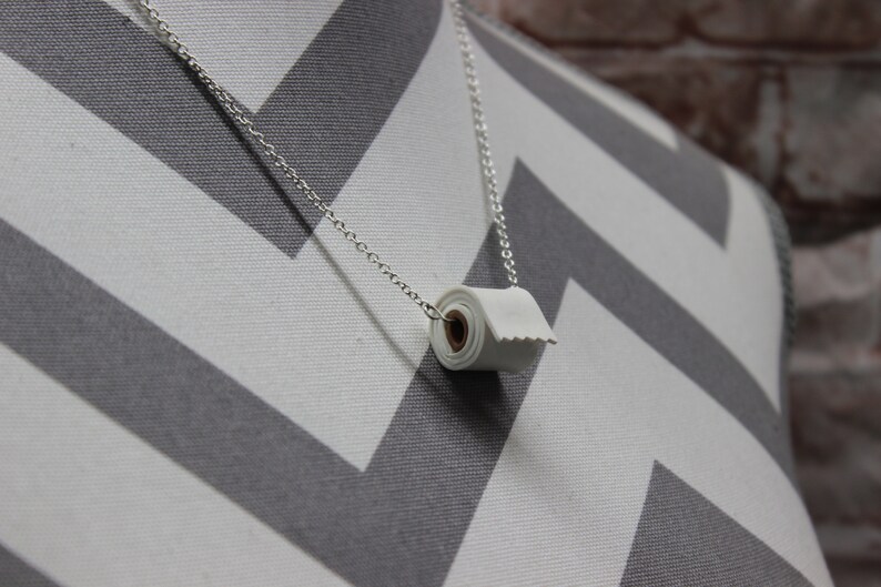 Original USA Link Chain TOILET PAPER Roll Necklace Silver Etsy