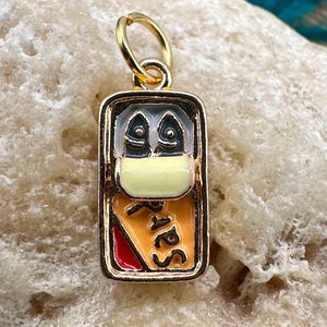 Vintage Style Tiny CAN of SARDINES FISH Enamel Charm for Necklace Pendant Bracelet Gold Jewelry Gift for Him Her Fisherman Aesthetic Sardine