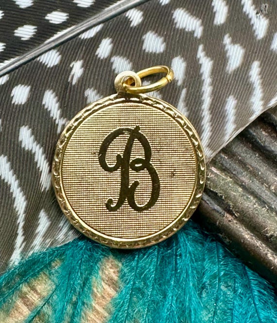 Vintage Raw Brass LETTER B INITIAL Tag Charm Pendant for Necklace Gold  Stamping Bracelet Earrings Anklet Jewelry Finding Gift Her Name
