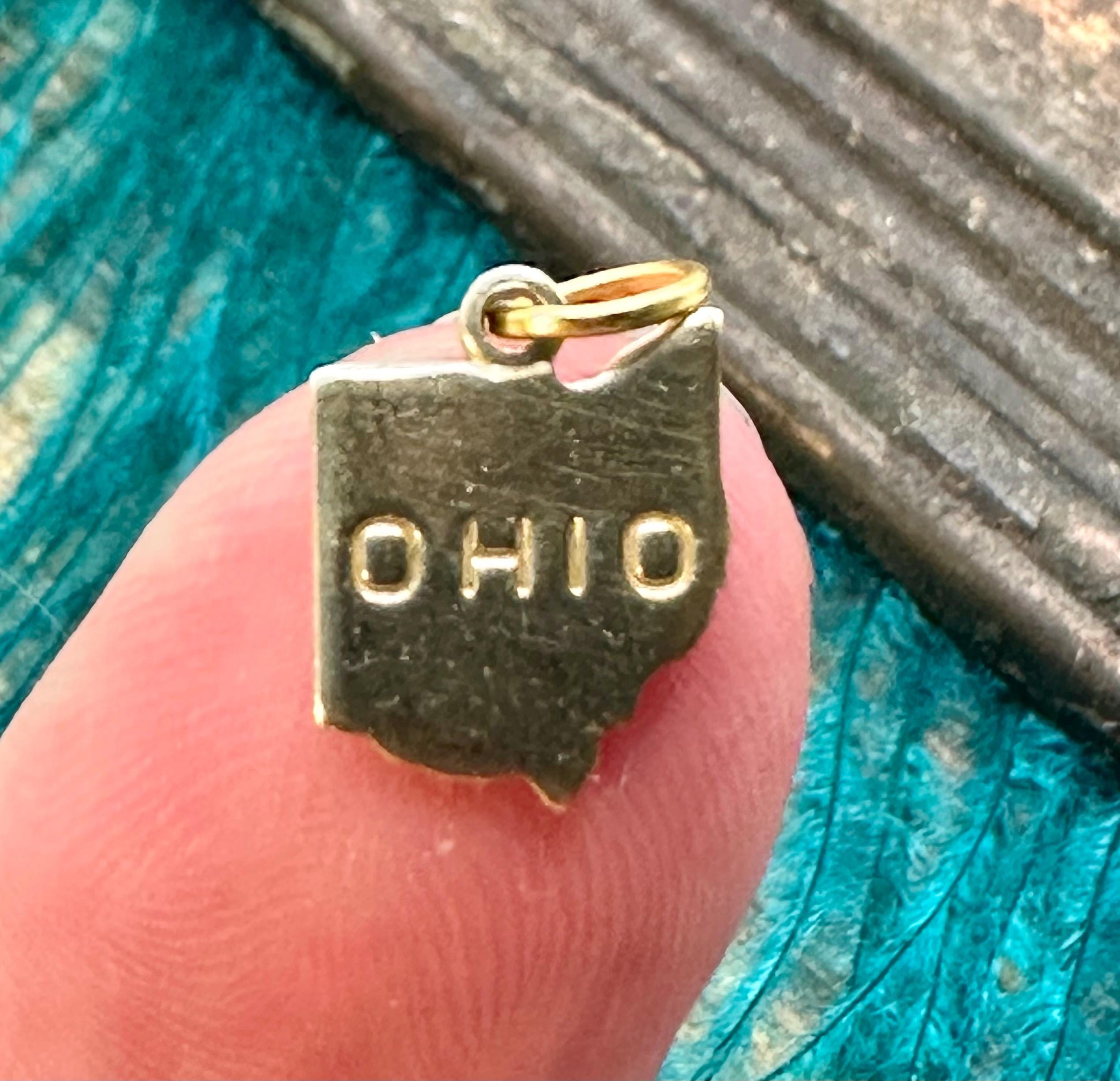 AMHERST OHIO OH Black Laser Italian Charm Bracelet Link 9mm Gift